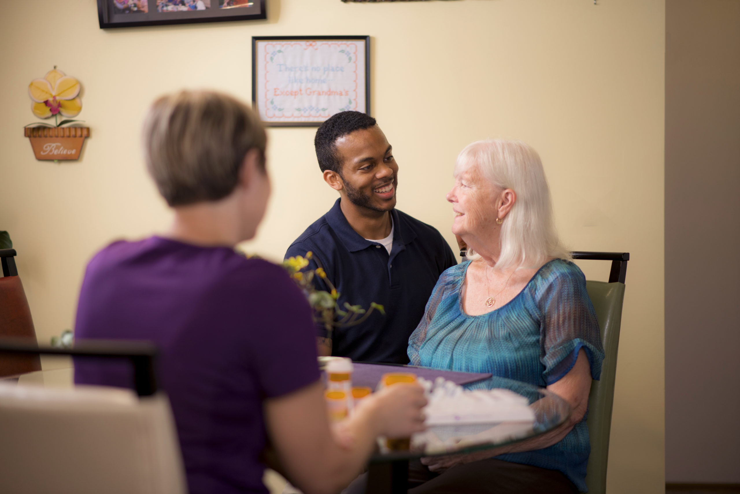 mother and son at home